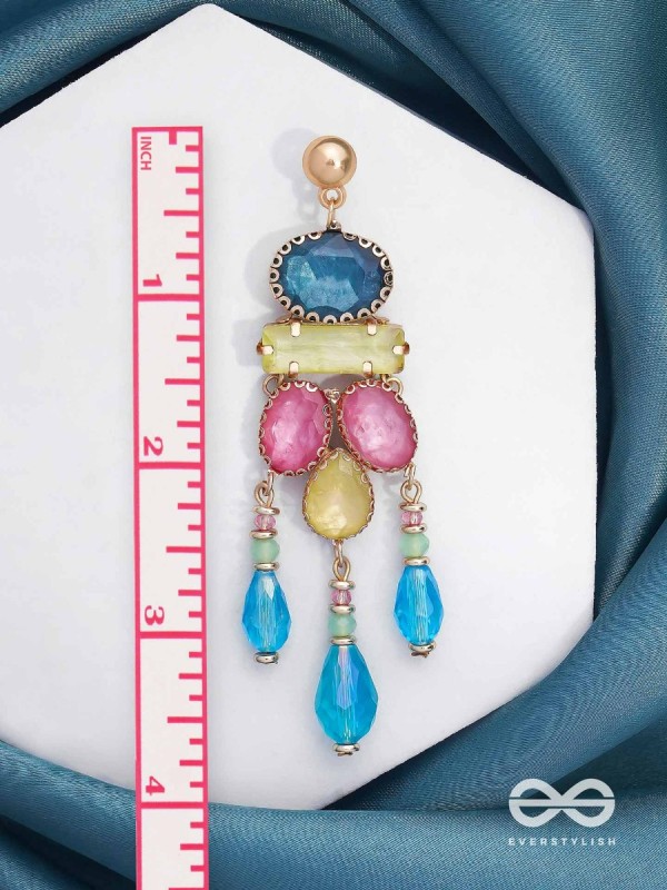 The Bright Delight - Golden Embellished Earrings