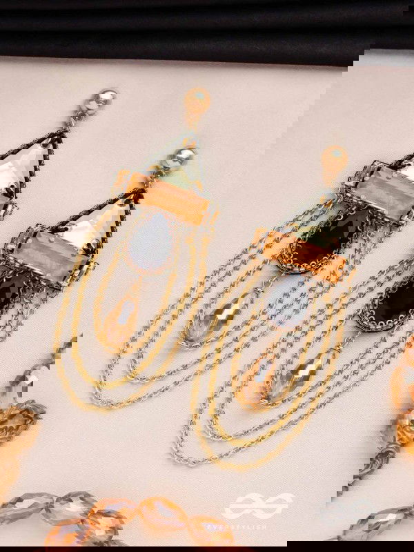 The Dusky Prisms - Embellished Golden Earrings