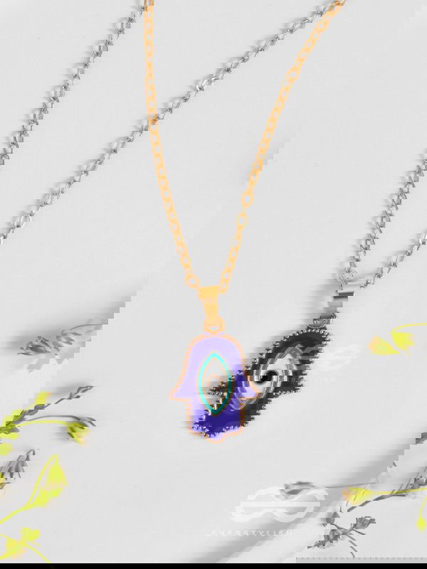 Guardian Palm - Golden Enamelled Pendant With Anti-Tarnish Coating