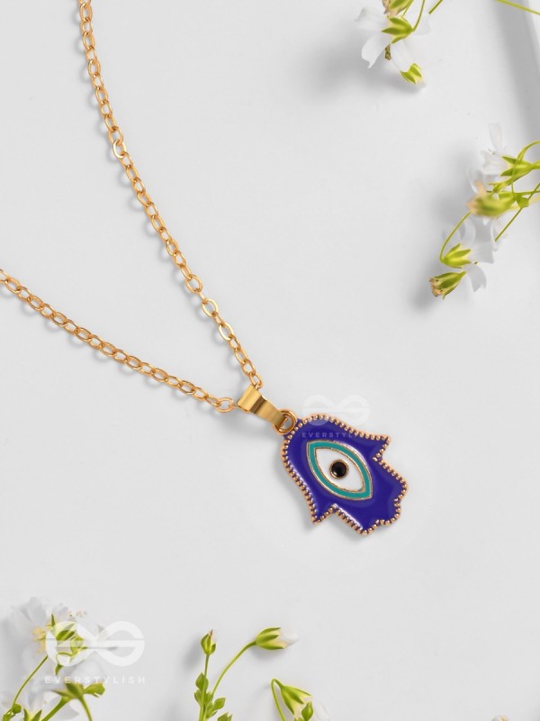 Guardian Palm - Golden Enamelled Pendant With Anti-Tarnish Coating