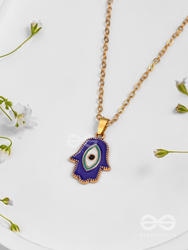 Guardian Palm - Golden Enamelled Pendant With Anti-Tarnish Coating