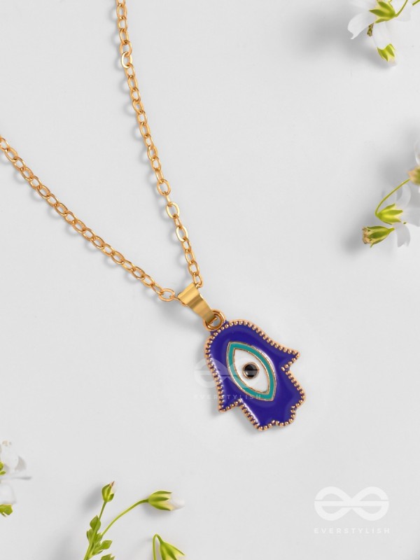 Guardian Palm - Golden Enamelled Pendant With Anti-Tarnish Coating