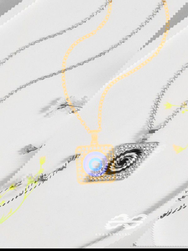 Gaze Of Magic - Golden Embellished Pendant With Anti-Tarnish Coating