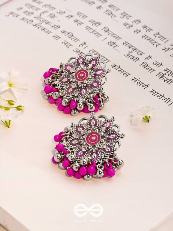 The Blooming Beauties - Enamelled Oxidised Earrings