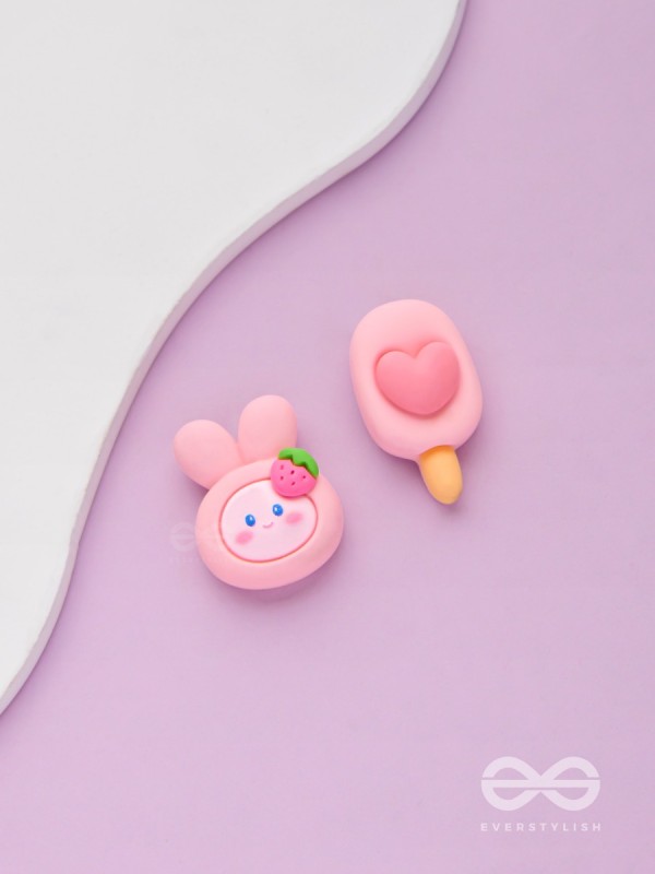 Sundaes N' Berries - Mismatched Acrylic Earrings