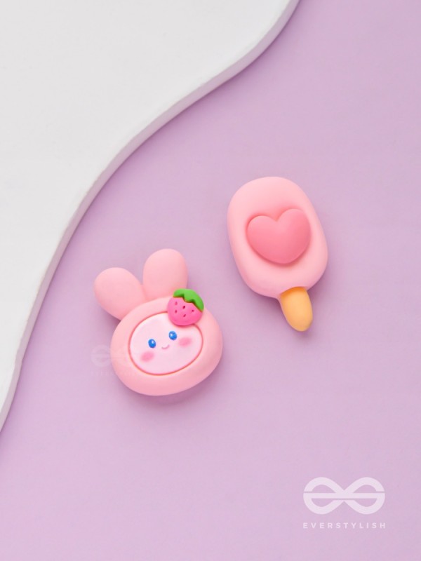 Sundaes N' Berries - Mismatched Acrylic Earrings