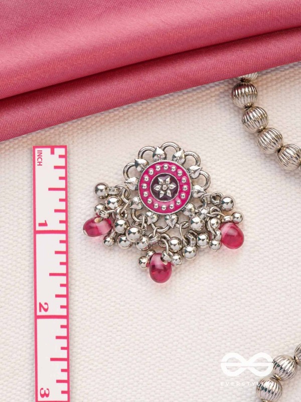 The Silver Talisman- Enamelled Oxidised Earrings