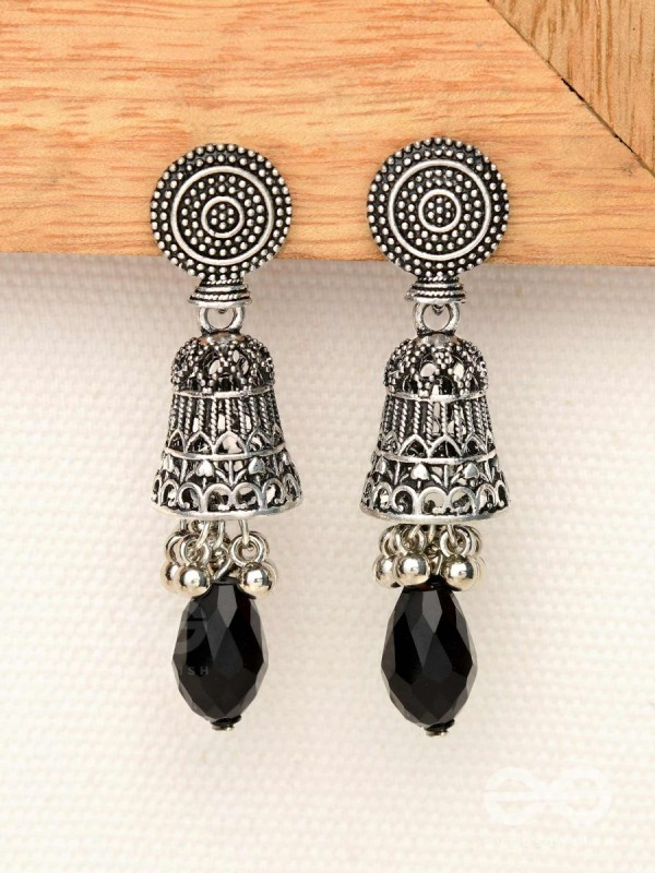 The Midnight Magic- Statement Oxidized Earrings 