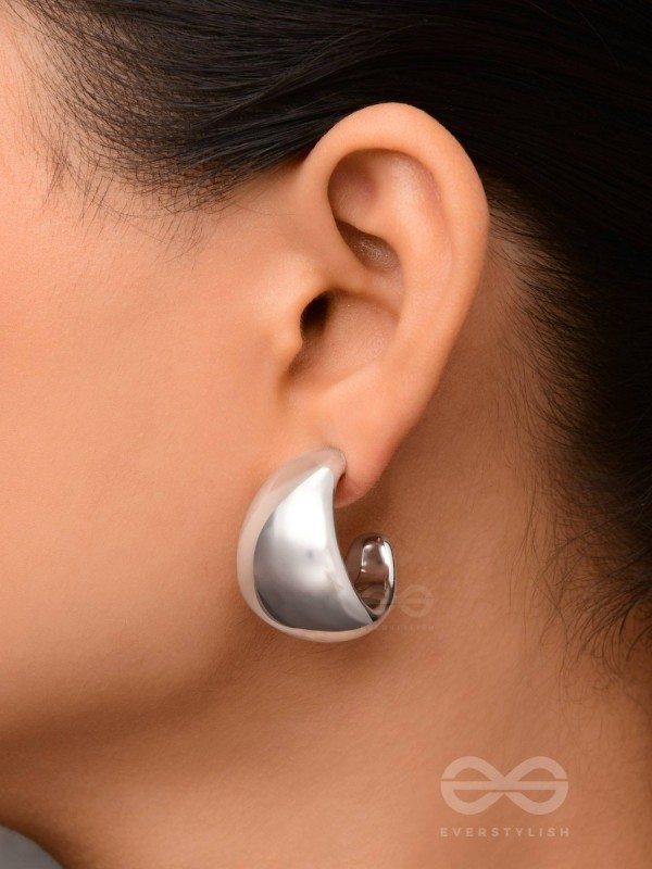 Lunar Curves - Silver Earrings