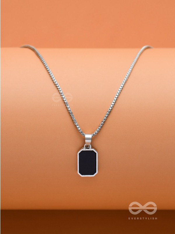 Mystic Midnight - Silver And Black Neckpiece With Anti-Tarnish Coating