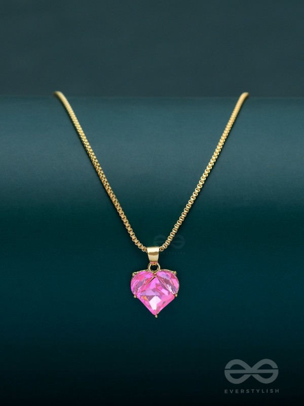The Crystal Heart - Golden Embellished Neckpiece With Anti-Tarnish Coating