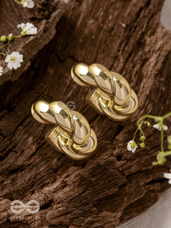 Dreamer'S Luster - Statement Golden Earrings