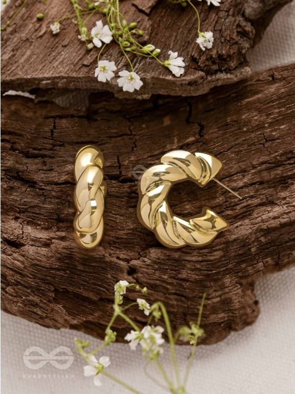 Dreamer'S Luster - Statement Golden Earrings