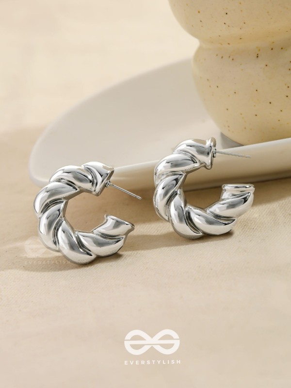 Dreamer's Luster - Statement Silver Earrings