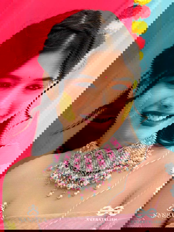 Bhavaneri- Dance In The Heaven- Pearls, Cutdana And Beads Hand Embroidered Choker Neckpiece