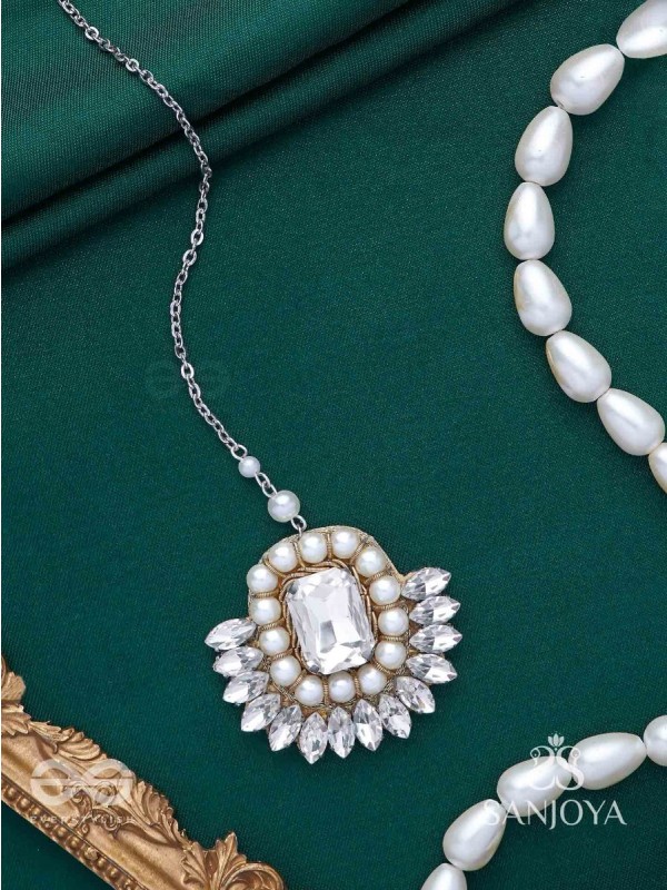 Adrisara - Essence Of Stones - Stones Hand Embroidered Maangtika