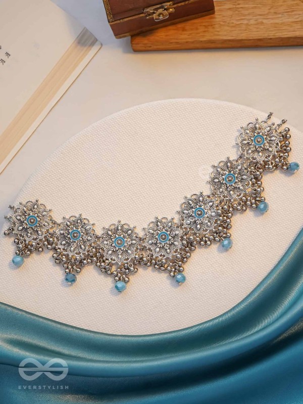 Heavenly Skies - Enamelled Oxidised Neckpiece