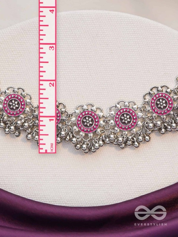 Rustic Blossoms - Enamelled Oxidised Neckpiece