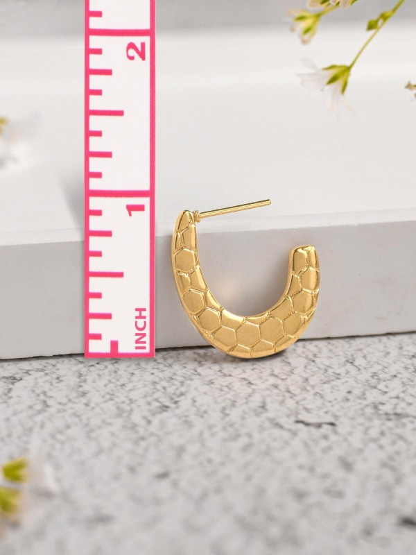 Radiant Crescents - Golden Stainless Steel Earrings With Anti-Tarnish Coating