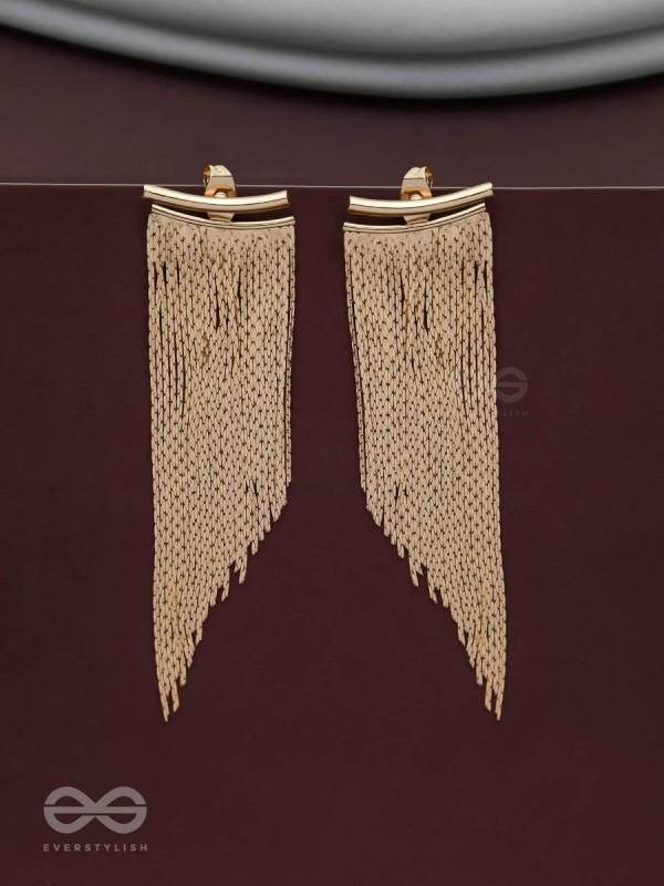 The Shimmering Shower - Golden Statement Ear Jacket