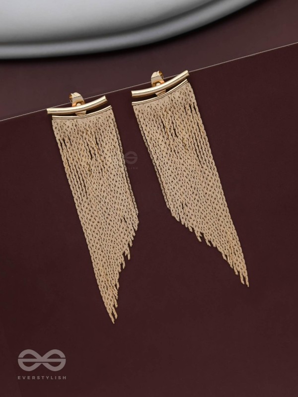 The Shimmering Shower - Golden Statement Ear Jacket