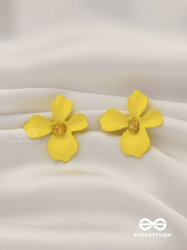 Citrine Bloom - Enameled Ear Studs