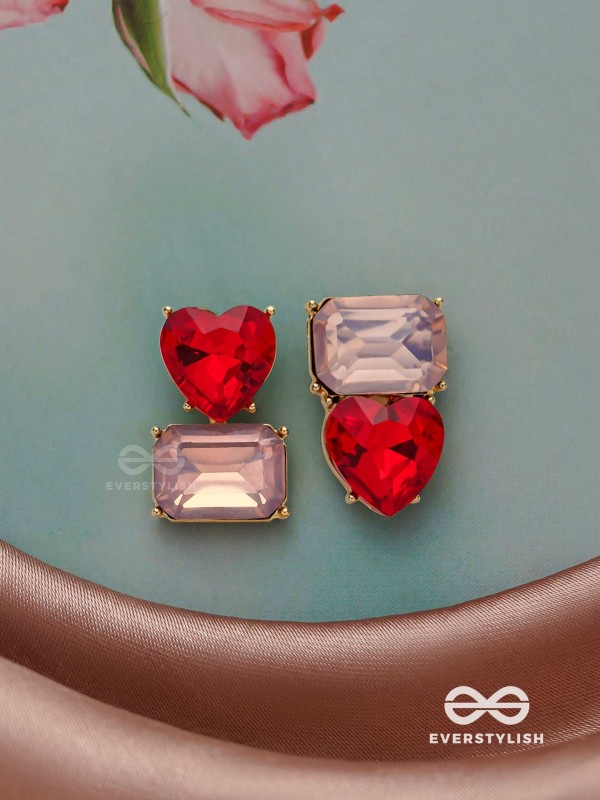 Crimson Lilac Lovebuds -Embellished Earrings 