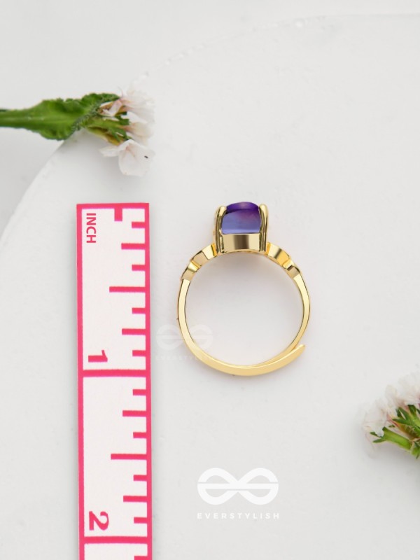 The Azure Delights - Golden Embellished Ring 