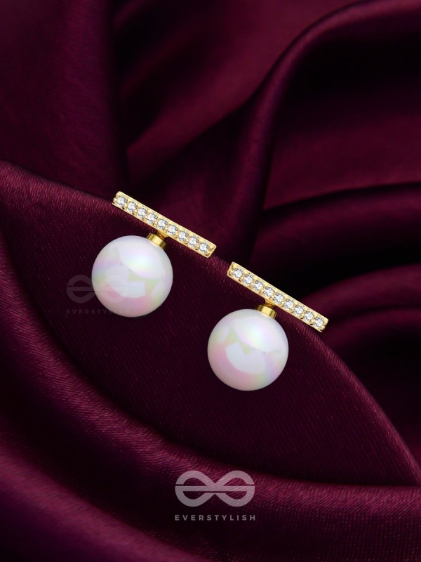 Modern Grace - Golden Embellished Ear Jackets