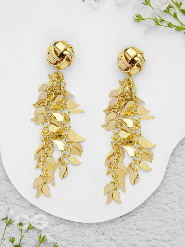 Dripping Leaves - Golden Earrings
