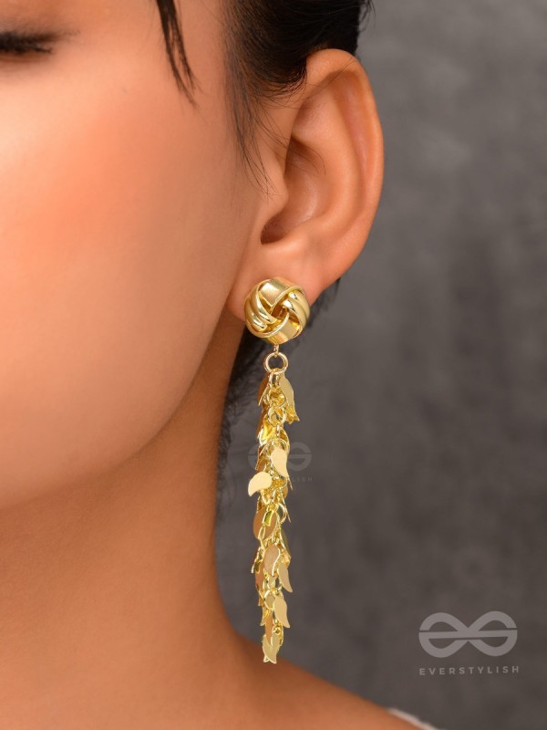 Dripping Leaves - Golden Earrings