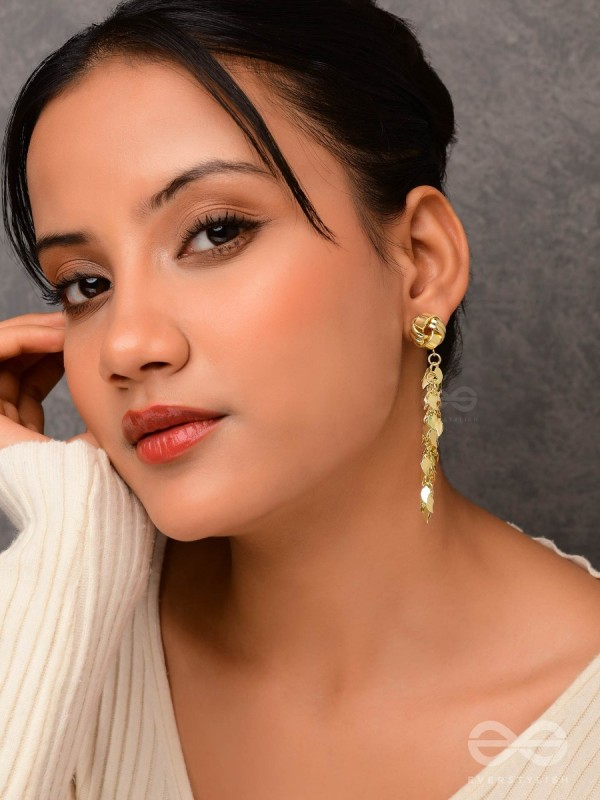Dripping Leaves - Golden Earrings