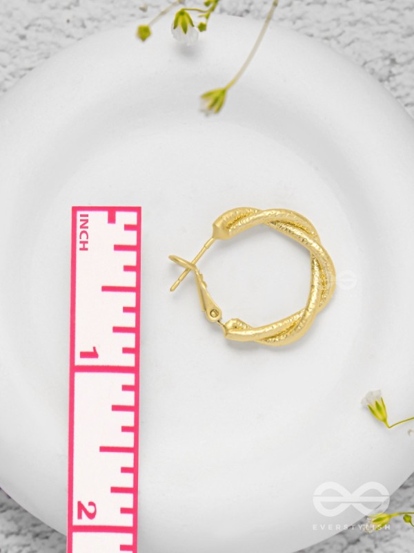 Twisted Tangos - Golden Hoop Earrings