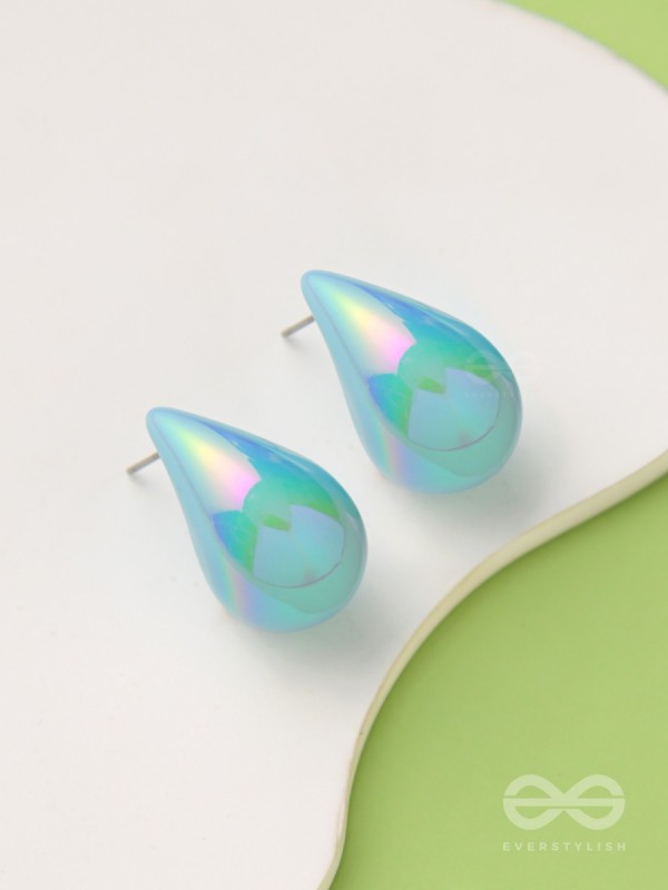 Glitter Drops - Holographic Acrylic Earrings (Light Blue)