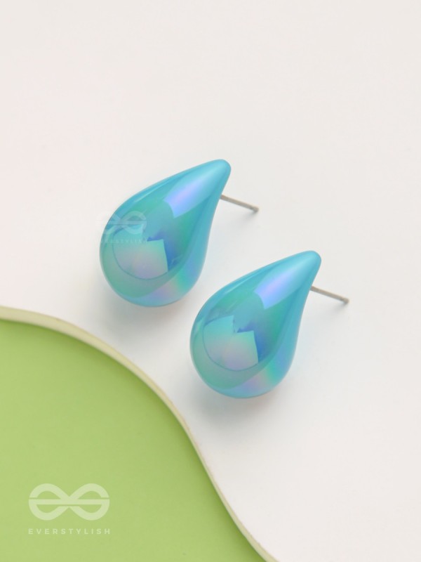 Glitter Drops - Holographic Acrylic Earrings (Light Blue)