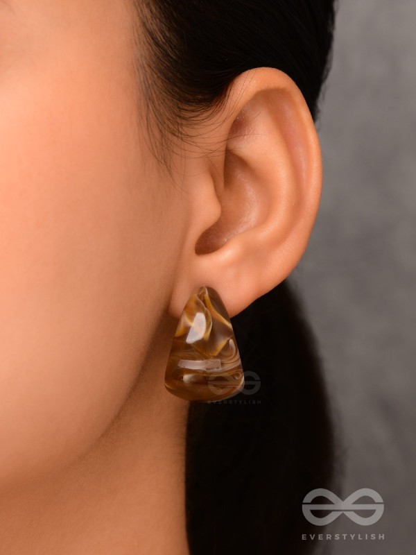 Cinnamon Swirl  - Acrylic Earrings