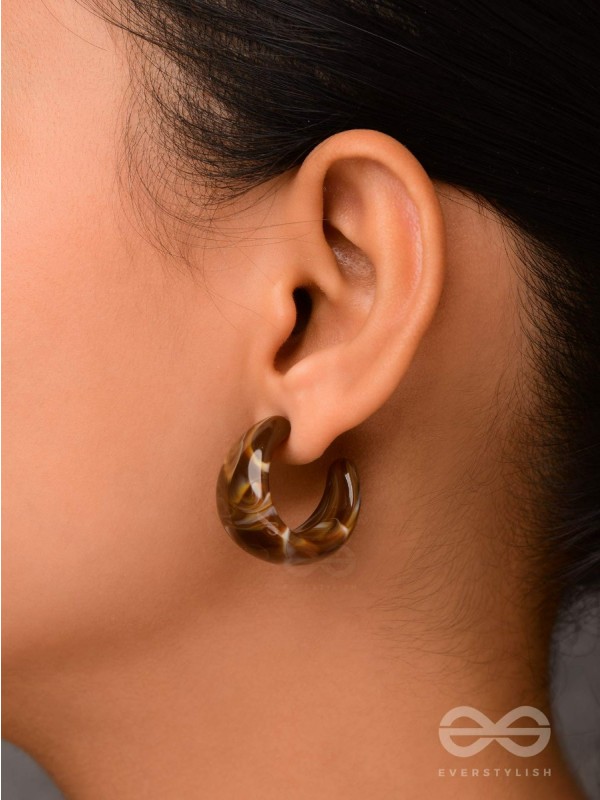 Cinnamon Swirl  - Acrylic Earrings