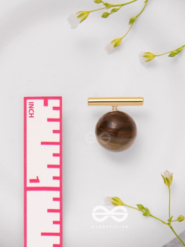 Spinning Coffee - Golden Stud Earrings