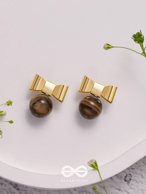 Earthy Bows - Golden Earrings