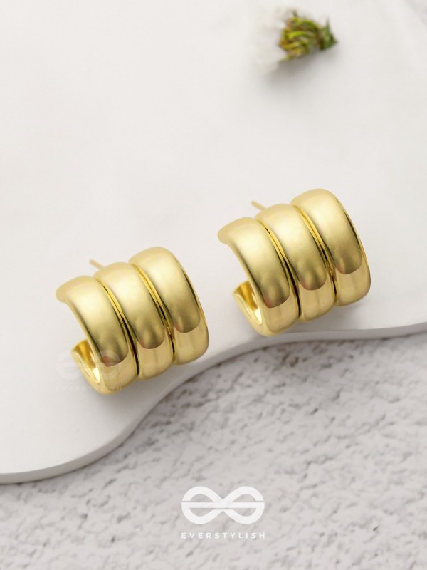 Twisted Trio - Golden Earrings