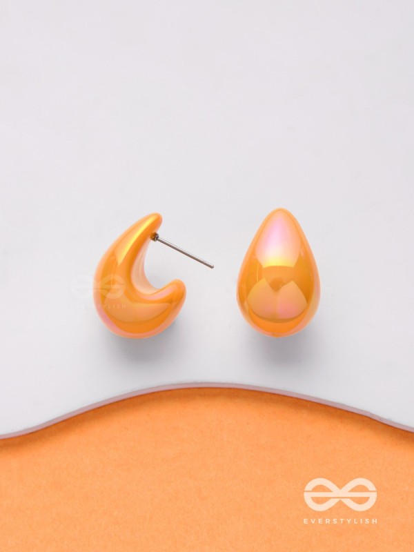 Shining Crescents - Holographic Acrylic Earrings (Orange)