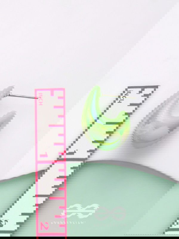 Shining Crescents - Holographic Acrylic Earrings (Green)
