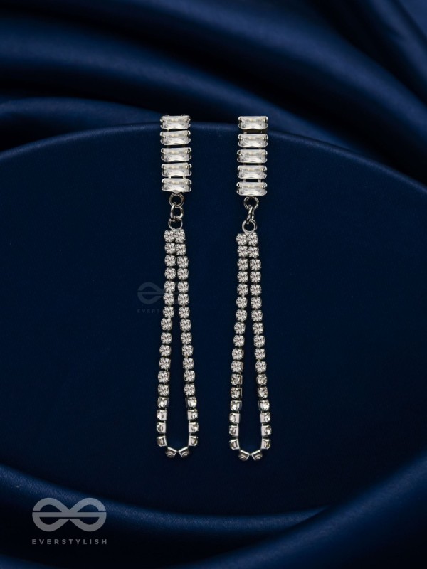Gala Night - Silver Embellished Earrings 