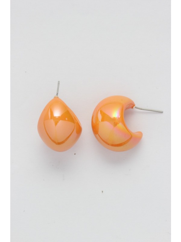 Groovy Arcs - Holographic Acrylic Earrings (Orange)