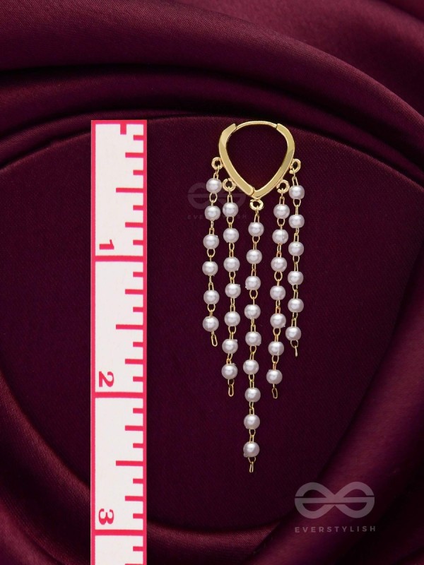 Chandelier Pearls - Golden Pearl Earrings