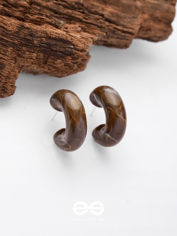 Coffee Curves - Acrylic Earrings