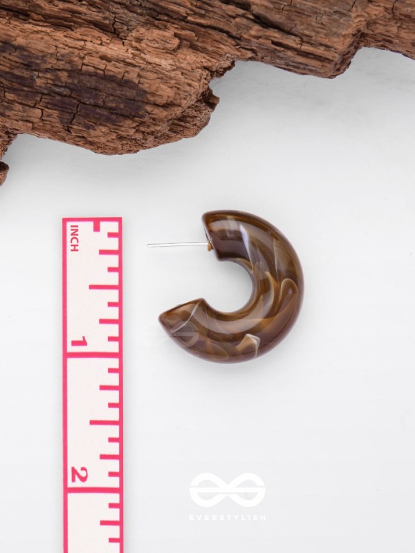 Coffee Curves - Acrylic Earrings