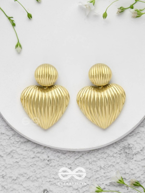 Young Love - Textured Golden Earrings