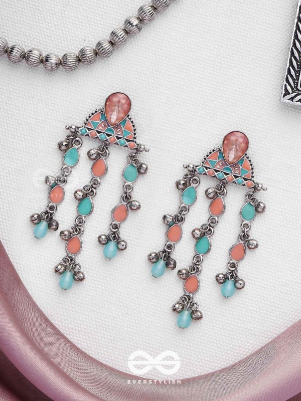 The Umbrella Sprinkles- Enamelled Oxidised Earrings