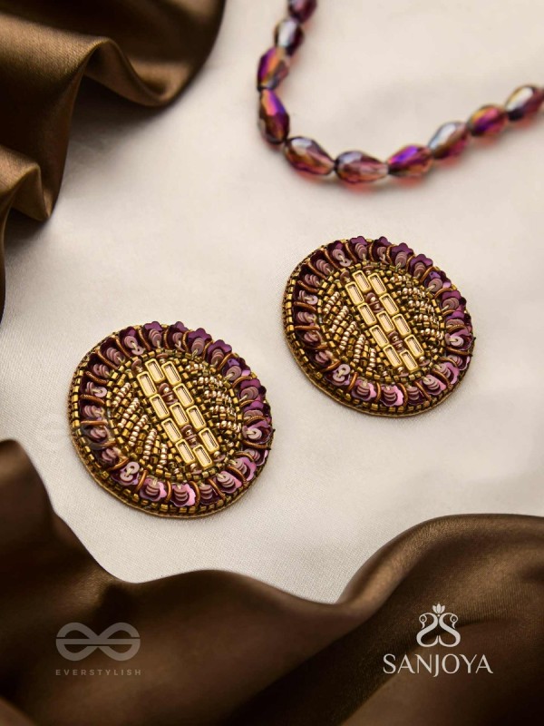 Anantya- The Infinity Loop- Sequins And Beads Hand Embroidered Earrings